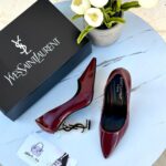 هيلز ysl خمري، كعب اسود.