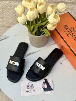 سليبر Hermes قفل أسود 🖤