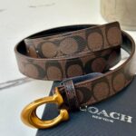 حزام coach بني مع علبة مختوم