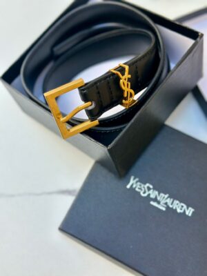 حزام ysl اسود مع علبة مختوم