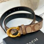 حزام coach بيج مع علبة مختوم