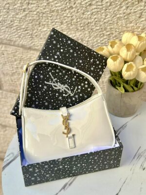 Ysl هوبو اوف وايت لامع،مع علبة