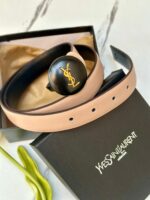 ⁦حزام ysl بيج (شعار دائري) مع علبة مختوم⁩ - الصورة ⁦3⁩