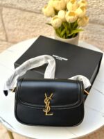 ⁦YSL سولفيرينو اسود جلد ناعم مع بوكس 🖤🎁 (نسخة)⁩ - الصورة ⁦3⁩