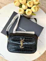 ⁦YSL سولفيرينو اسود جلد تمساح مع بوكس 🖤🎁⁩ - الصورة ⁦3⁩