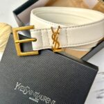 حزام ysl ابيض مع علبة مختوم