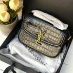 YSL سولفيرينو اسود جلد تمساح مع بوكس 🖤🎁
