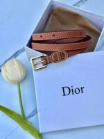 ⁦حزام Dior عسلي مع علبة مختوم⁩ - الصورة ⁦3⁩