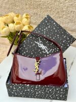 ⁦Ysl هوبو برغندي لامع،مع علبة 🔥⁩ - الصورة ⁦3⁩