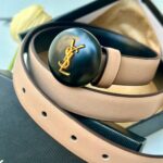 حزام ysl بيج (شعار دائري) مع علبة مختوم