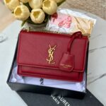 YSL كتف/كروس برغندي مع علبة ♥️🎁