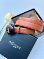 ⁦حزام ysl عسلي(شعار دائري) مع علبة مختوم⁩ - الصورة ⁦2⁩