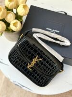 ⁦YSL سولفيرينو اسود جلد تمساح مع بوكس 🖤🎁⁩ - الصورة ⁦2⁩