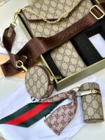 ⁦بكج gucci 💚 قاعدة 21سم، 4 قطع +حزام كروس⁩ - الصورة ⁦2⁩