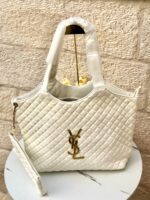 ⁦ysl كبير مع جزدان اضافي 🤍 ابيض⁩ - الصورة ⁦3⁩