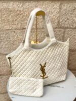 ⁦ysl كبير مع جزدان اضافي 🤍 ابيض⁩ - الصورة ⁦4⁩