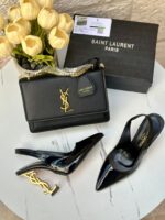 ⁦بكج YSL اسود مع هيلز مفتوح من الخلف⁩ - الصورة ⁦3⁩
