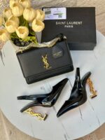 بكج YSL اسود مع هيلز مفتوح من الخلف