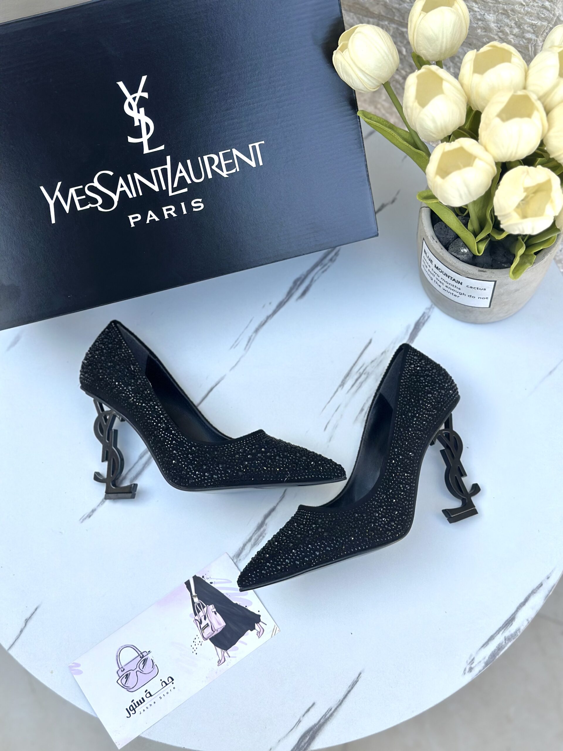 IMG_5045 YSL هيلز ، اسود ستراس 🖤💎 - الصورة 1