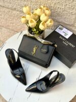 ⁦بكج YSL اسود مع هيلز مفتوح من الخلف⁩ - الصورة ⁦4⁩