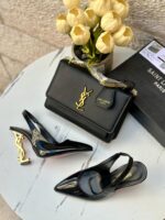⁦بكج YSL اسود مع هيلز مفتوح من الخلف⁩ - الصورة ⁦2⁩