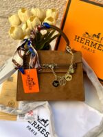 حقيبة ايرمز كيلي بني شمواه، قاعدة 25سم مع وشاح واكسسوار