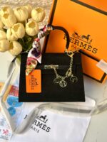 حقيبة ايرمز كيلي اسود شمواه، قاعدة 25سم مع وشاح واكسسوار