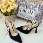 هيلز Dior اسود، قماش، ارتفاع 7سم