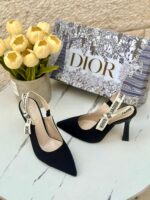 هيلز Dior اسود، قماش، ارتفاع 7سم