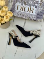 ⁦هيلز Dior اسود، قماش، ارتفاع 7سم⁩ - الصورة ⁦4⁩
