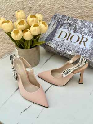 هيلز Dior بيج، قماش، ارتفاع 7سم