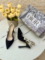 ⁦بكج Dior اسود، حقيبة قاعدة 22سم + حذاء ارتفاع 7سم⁩ - الصورة ⁦4⁩