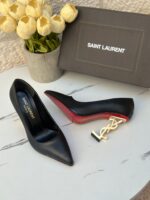 ⁦بكج YSL ساسلة مع هيلز مغلق، جلد مَت ⚫️⁩ - الصورة ⁦5⁩