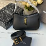 بكج (حقيبة+حزام) ysl هوبو اسود🖤 الحقيبة قاعدة 23سم مع علبة الحزام مختوم ومع علبة