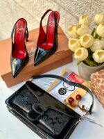 ⁦بكج Louboutin مسكر من الامام♥️ ارتفاع 10 سم⁩ - الصورة ⁦4⁩