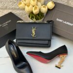 بكج YSL ساسلة مع هيلز مغلق، جلد مَت ⚫️