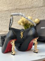 ⁦بكج YSL هوبو مع هيلز مغلق، جلد مَت ⚫️⁩ - الصورة ⁦5⁩