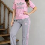 تريننج adidas قطعتين 🩶🌸 قطن 100%