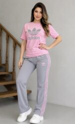 تريننج adidas قطعتين 🩶🌸 قطن 100%