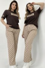 ⁦تريننج Gucci بني قطعتين 🤎 قطن 100%⁩ - الصورة ⁦2⁩