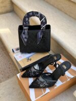 ⁦هيلز ZARA اسود مع اللؤلؤ 🖤 ارتفاع 7 سم⁩ - الصورة ⁦5⁩