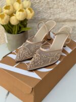 ⁦هيلز ZARA بيج مع اللؤلؤ ارتفاع 7 سم⁩ - الصورة ⁦5⁩