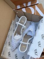 ⁦هيلز ZARA ابيض مع اللؤلؤ🤍 ارتفاع 7سم⁩ - الصورة ⁦2⁩