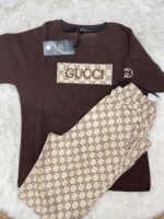 ⁦تريننج Gucci بني قطعتين 🤎 قطن 100%⁩ - الصورة ⁦3⁩